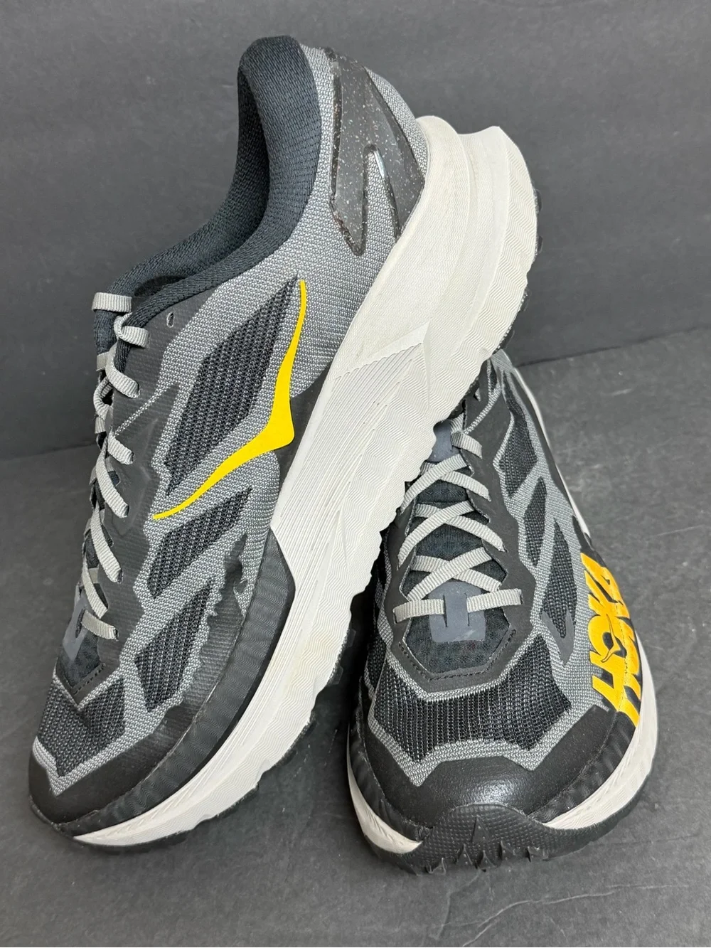 Hoka Mafate X Men's Size 14D Black Cement Athletic Running Shoes WORN 3X
